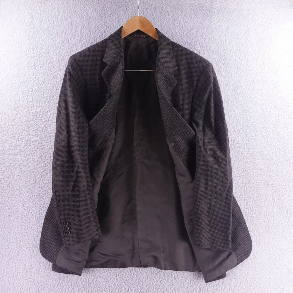 Canali Proposta Mens Brown Textured 100% Virgin Wool Blazer Sport Coat Italy 54R